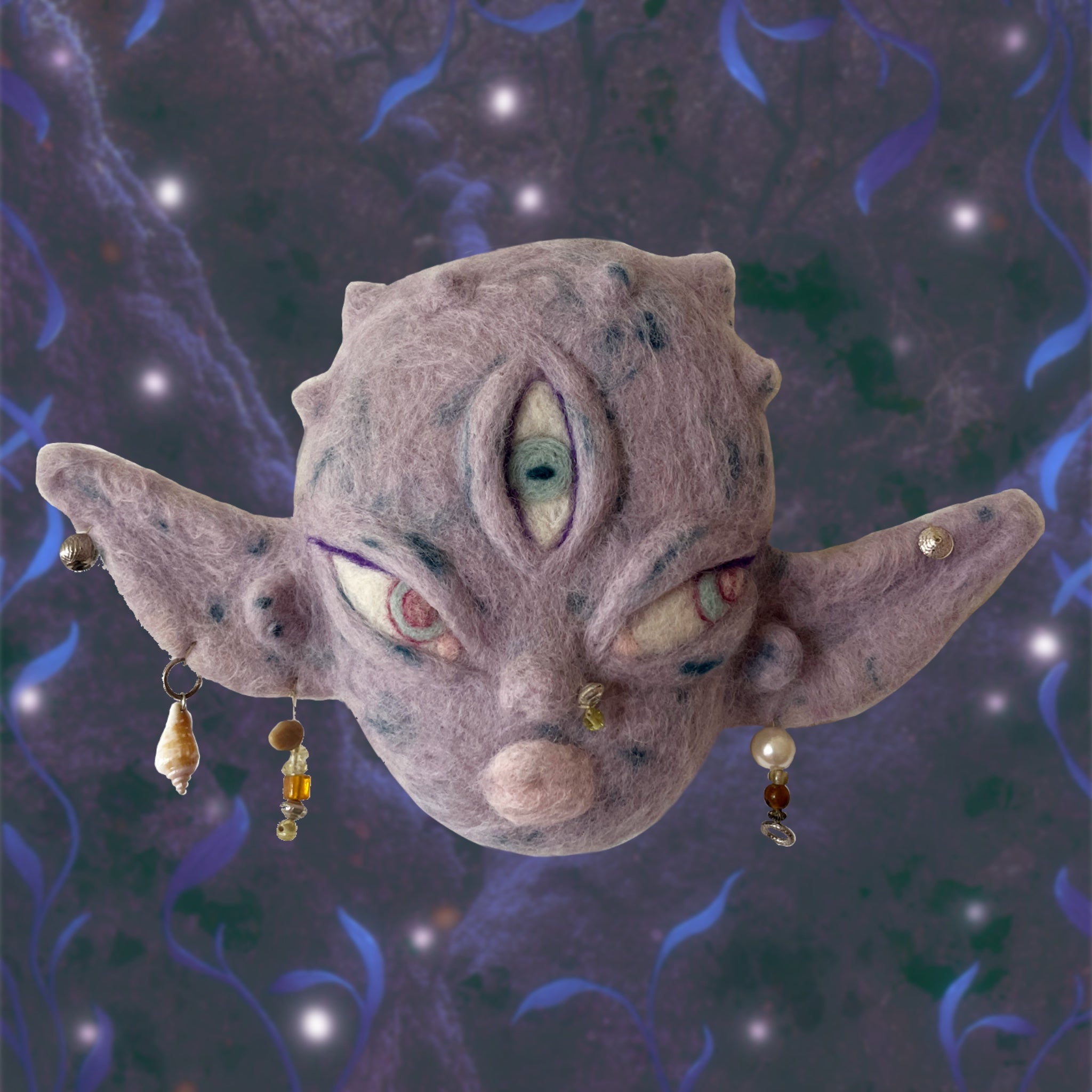 Creature Head - Felted Wall Decor